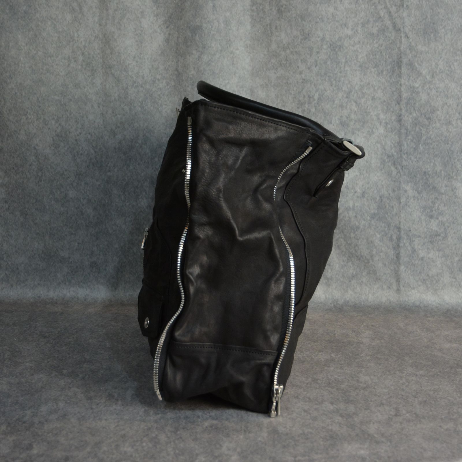 ジャパンカーフ タンニン鞣し 製品洗い加工 トートバック （BLACK）