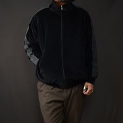 VELOUR TRACK JACKET ＜SPIRAL JACQUARD PATTERN＞ (BLACK) / ベロア トラックジャケット ＜スパイラル ジャガードパターン＞