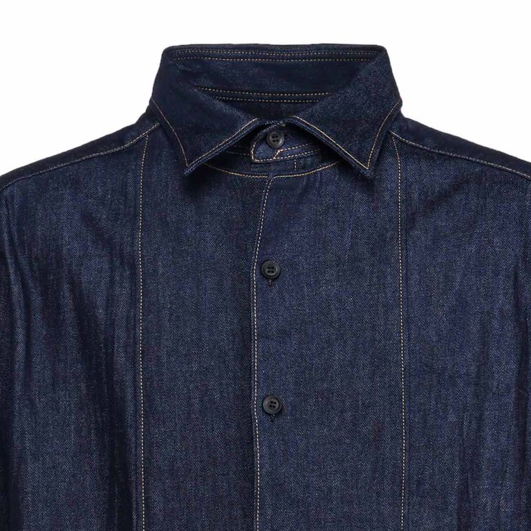 y's デニム風ロングシャツ　麻　ヨウジヤマモト ファッション 通販ファッション - ys デニム風ロングシャツ 麻