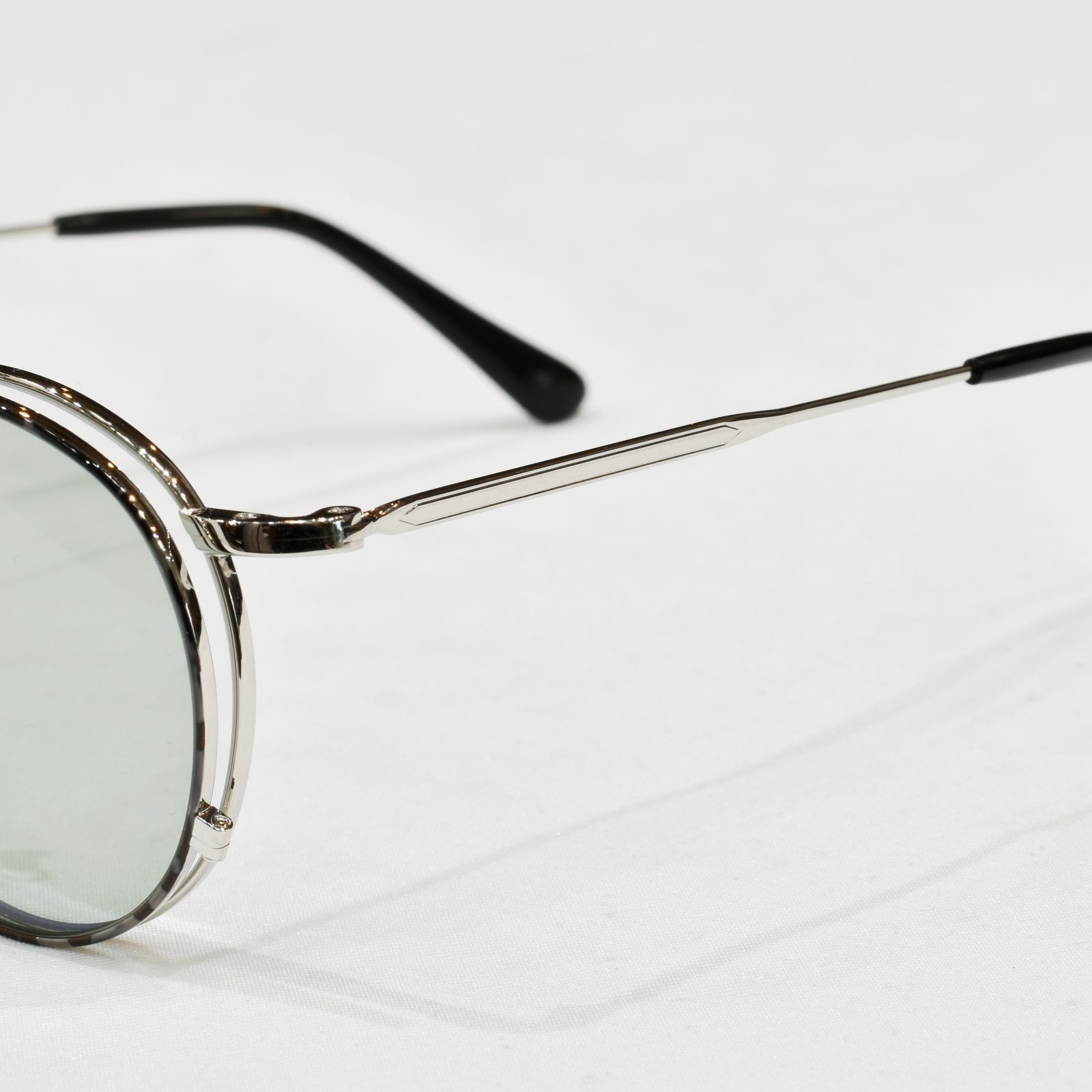 FLIP UP TYPE CIRCLE METAL GLASSES (SILVER.GREEN) / フリップアップタイプ サークルメタル グラシズ