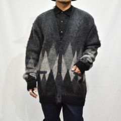 Kid Mohair Argyle Knit Long Cardigan