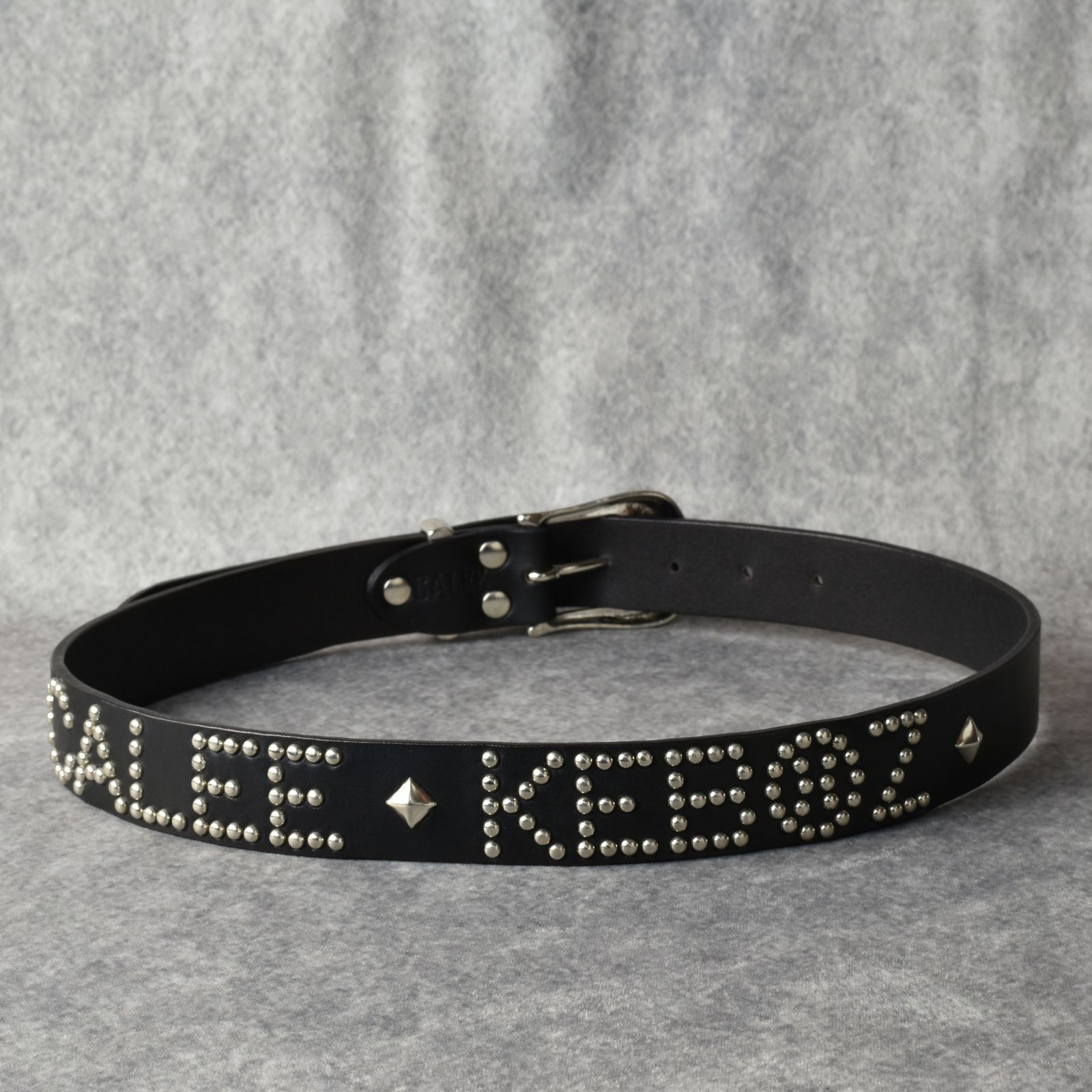 CALEE 】 STUDS LEATHER NARROW BELT ( スタッズ レザー ナロー