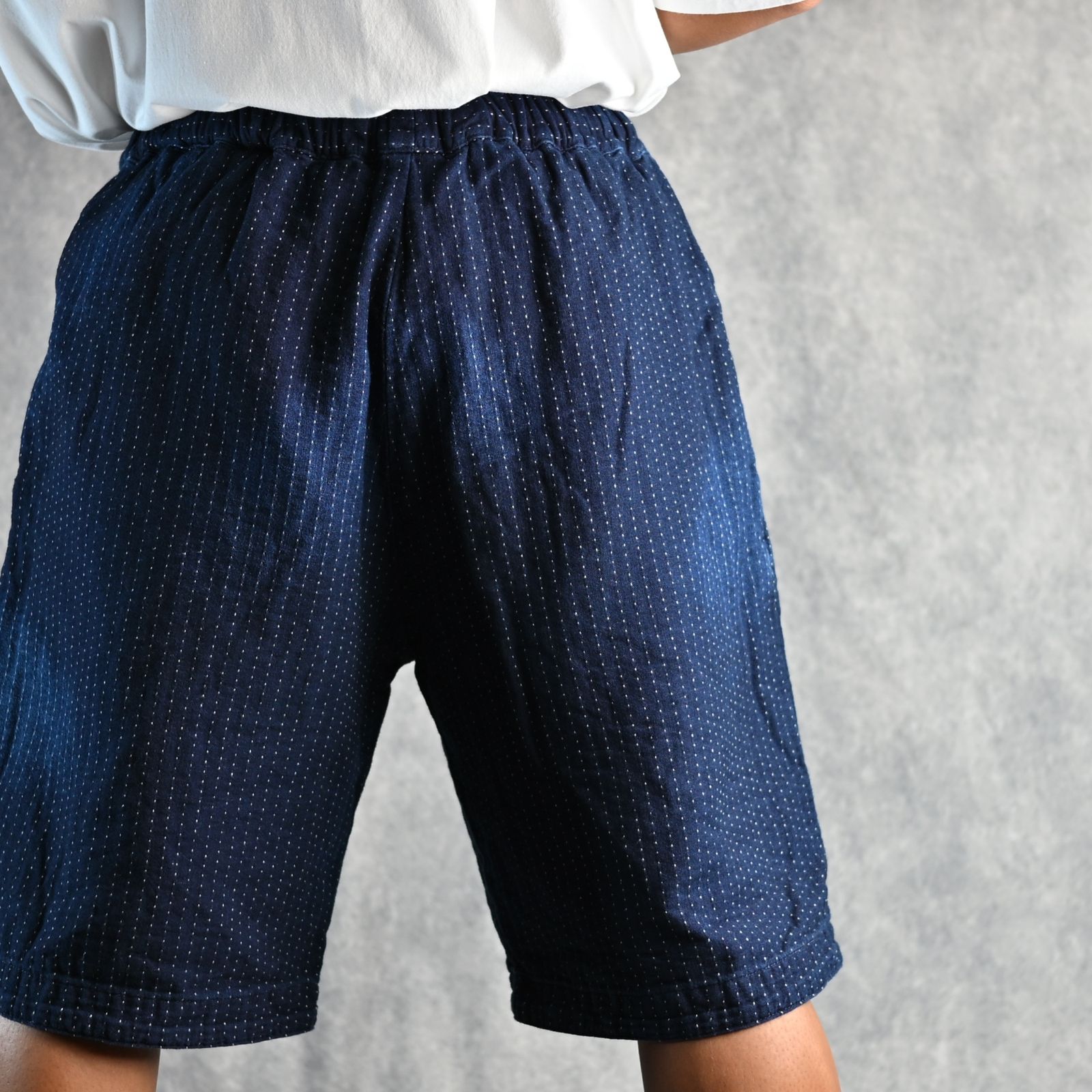 Porter Classic - SASHIKO STRIPE SHORTS (BLUE) / サシコ