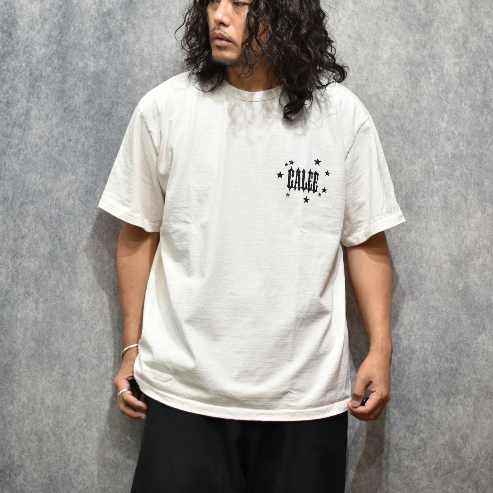 GARMENT DYE IRON HORSE TEE ＜BARTHDAY WORKS DESIGN＞ (WHITE)｜アイアンホース プリント Tシャツ｜CL-26SS002BW