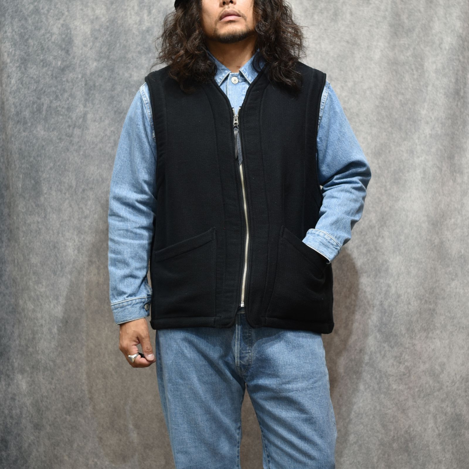 NATIVE BLANKET VEST (BLACK)｜ネイティブ ブランケット ベスト｜CL-26EA001ULT