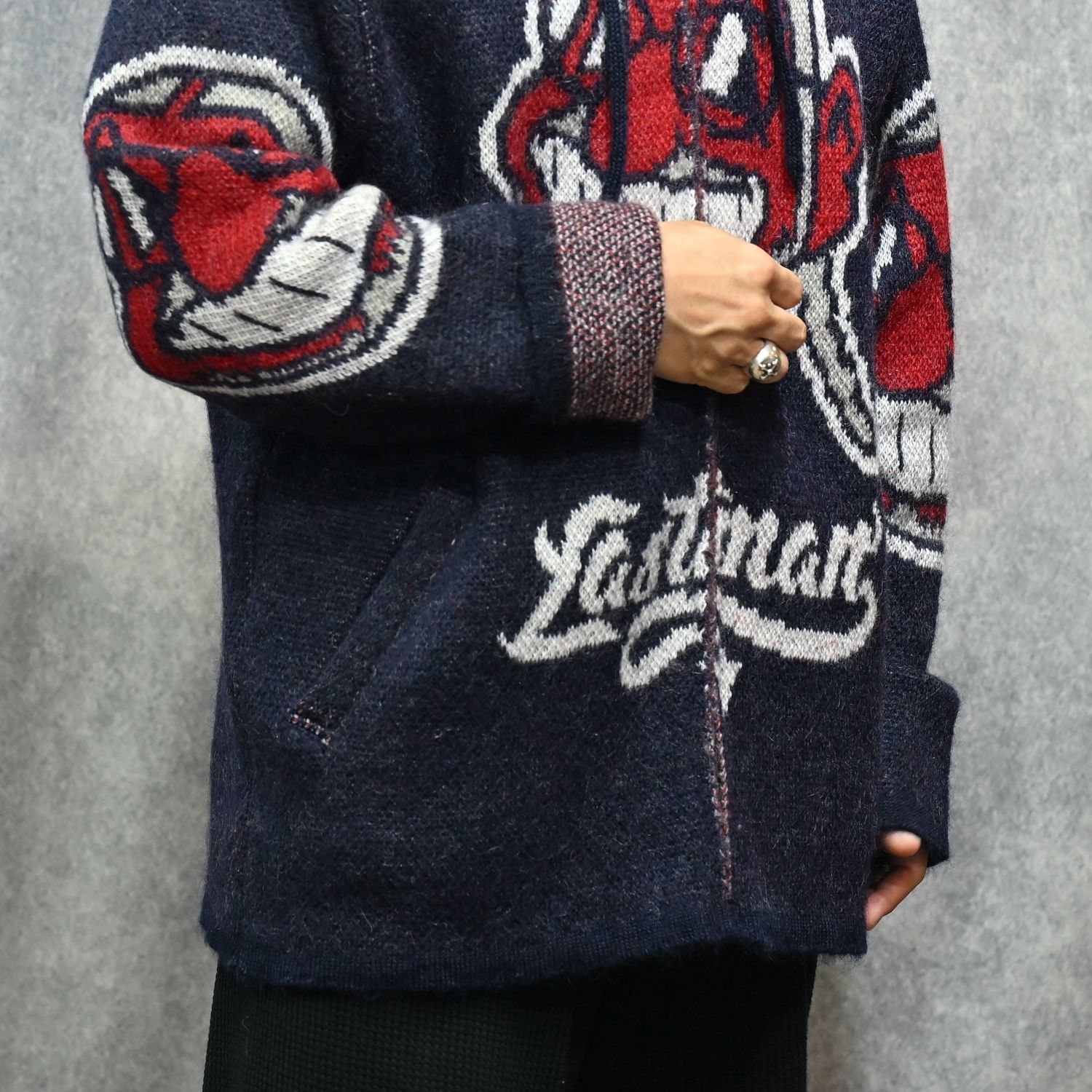 LM Mohair Parka （NAVY / ネイビー） モヘアニット パーカー｜SAN-A-016N