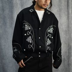 HEART EMBROIDERED WESTEREN JKT (BK) / ハート柄 刺繍 ウエスタン ジャケット