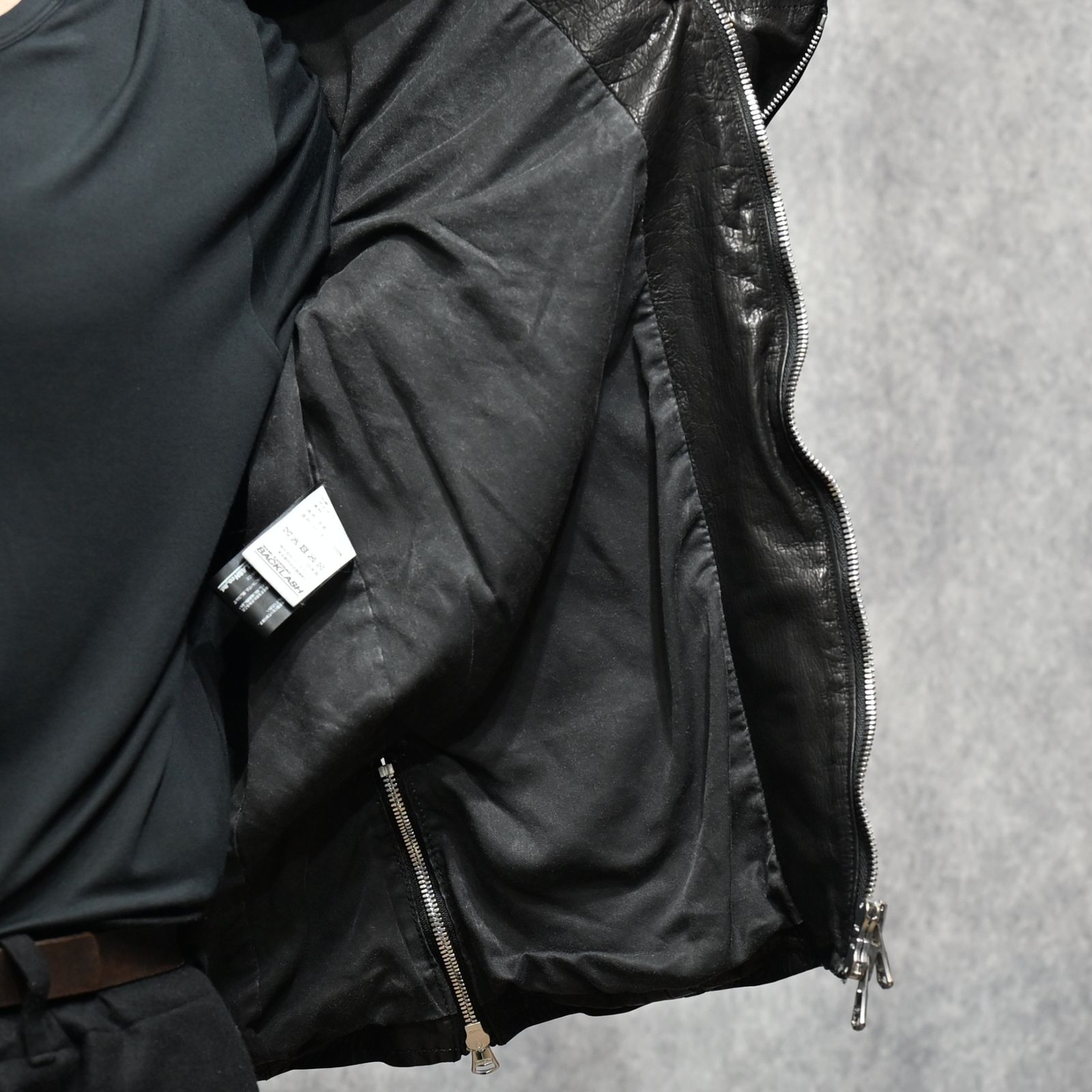 ジャパンカーフ タンニン鞣し 製品洗い加工 シングルライダース （BLACK / ブラック） 1927-05