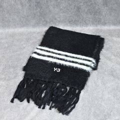 Y-3 STRIPES SCARF （BLACK） / ニット スカーフ マフラー （ブラック）｜KS8164