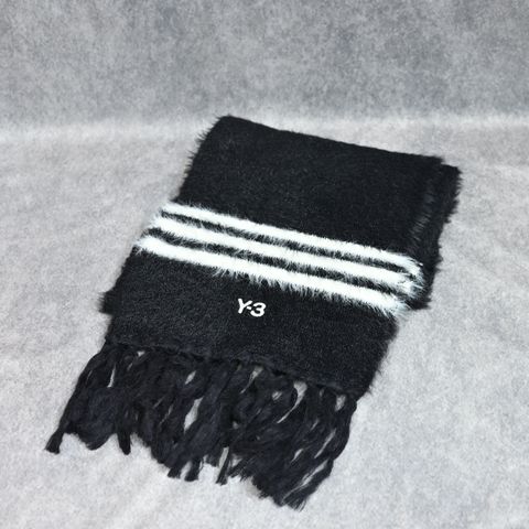 Y-3 STRIPES SCARF （BLACK） / ニット スカーフ マフラー （ブラック）｜KS8164