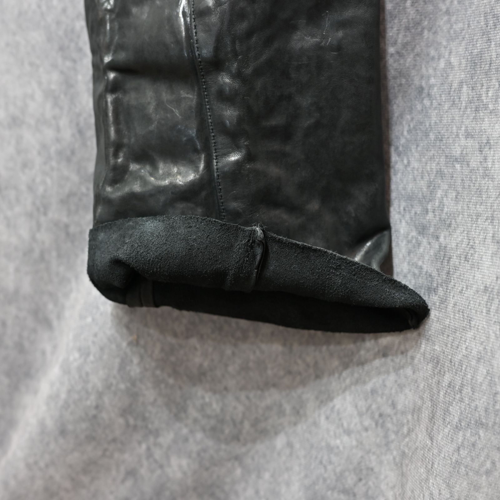 イタリーショルダー製品染め パンツ （BLACK）｜レザーパンツ 1254-08