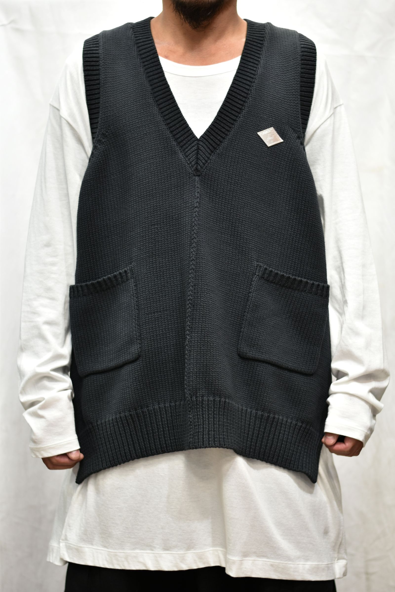 COTTON KNIT VEST (BK)