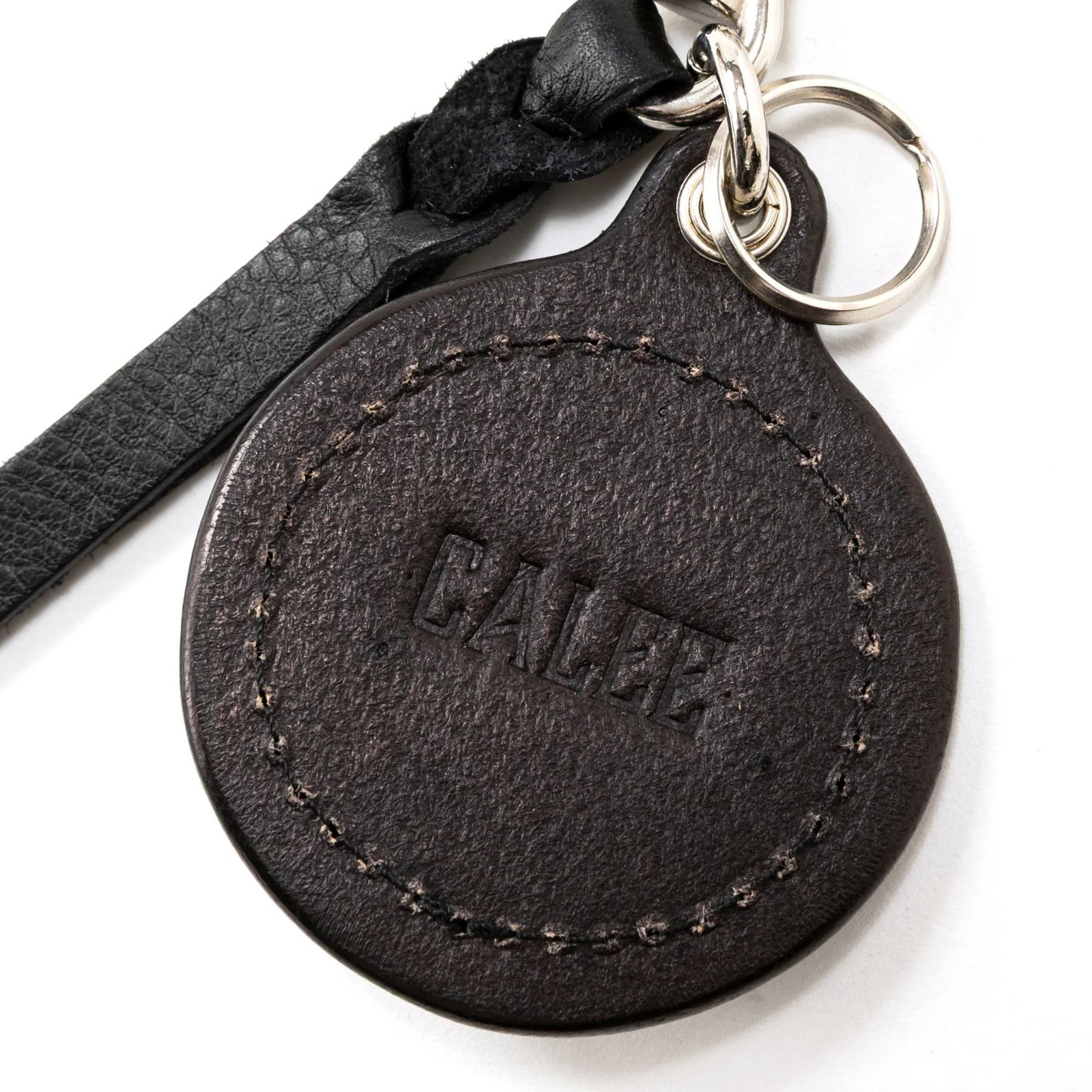 COLOR STONE STUDS LEATHER KEY RING (BLACK)｜カラーストーン スタッズレザー キーリング キーホルダー｜CL-26SS019LE