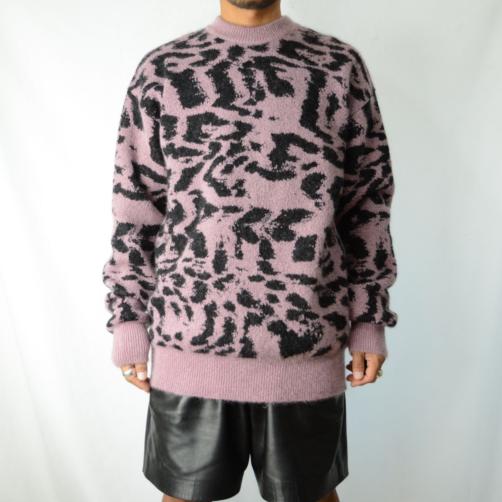 JOHNLAWRENCESULLIVAN - Leopard jacquard knit sweater （PINK