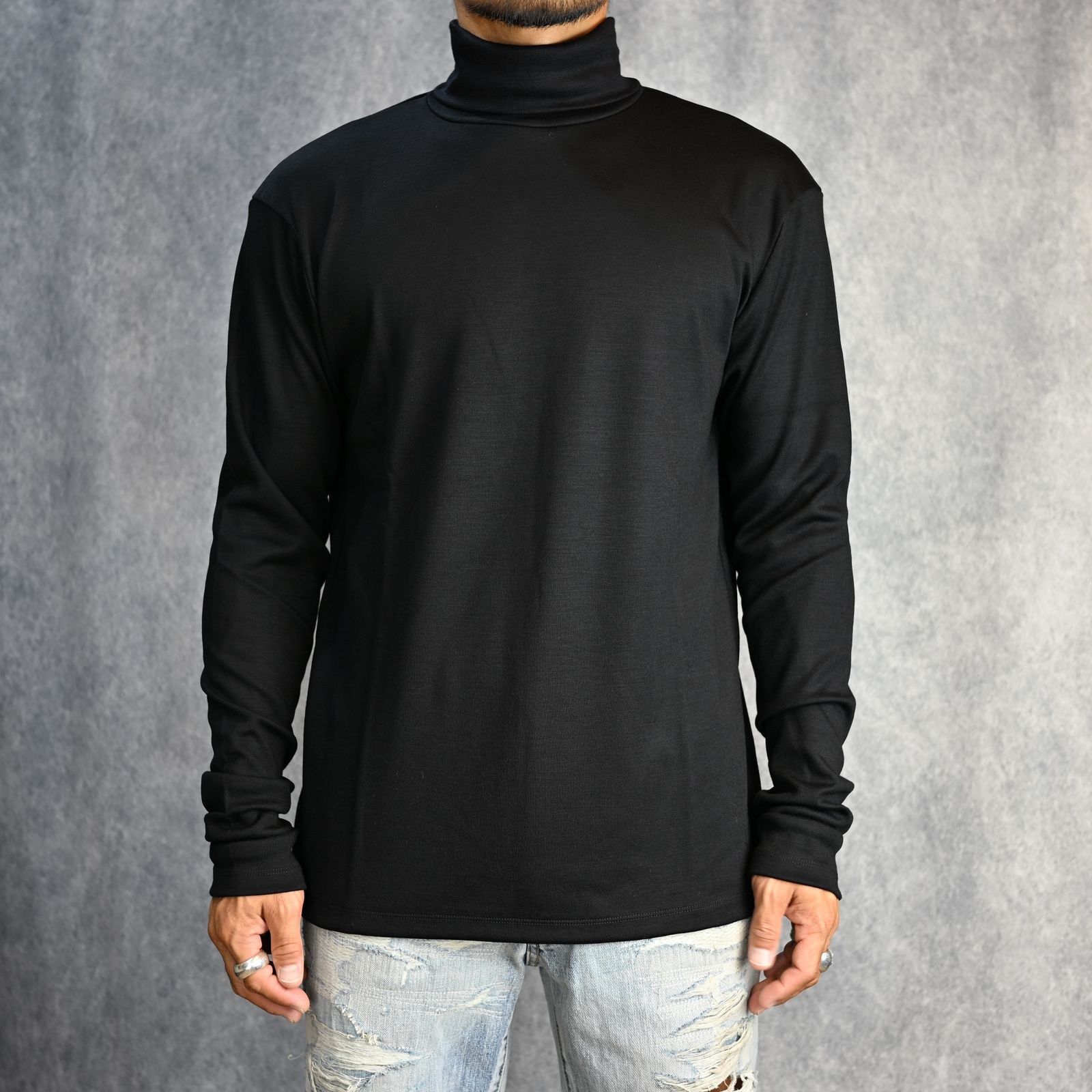 Wool Turtleneck L/S （BLK） /  ウールタートルネック （ブラック）
