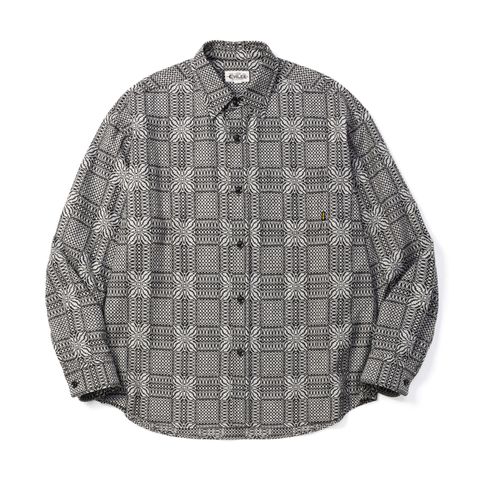 JACQUARD L/S SH (BLACK)｜ジャガード織り 長袖シャツ｜CL-26AWJQ004