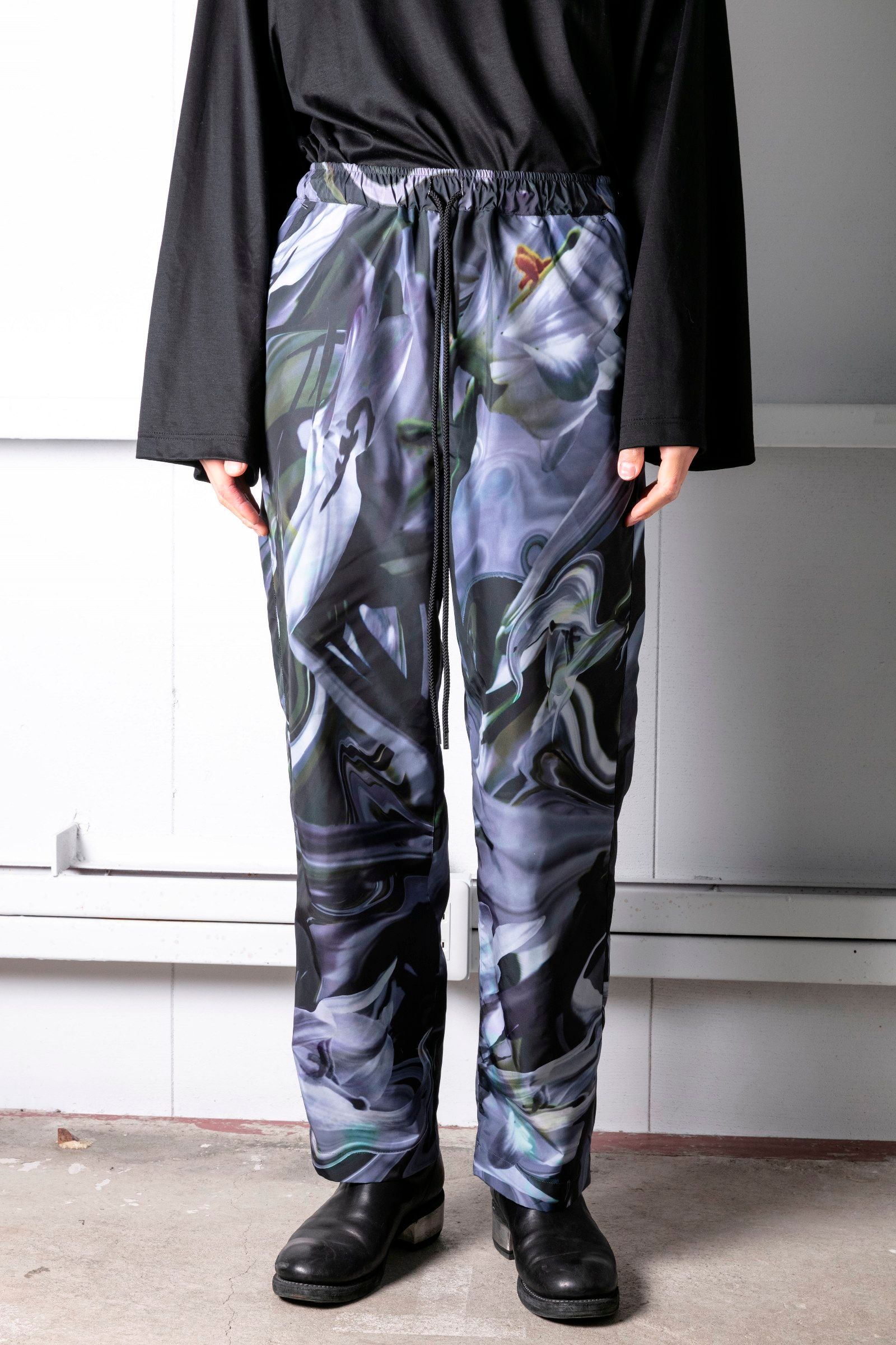 hem string jogger pants (BLACK MIX) / ジョガーパンツ