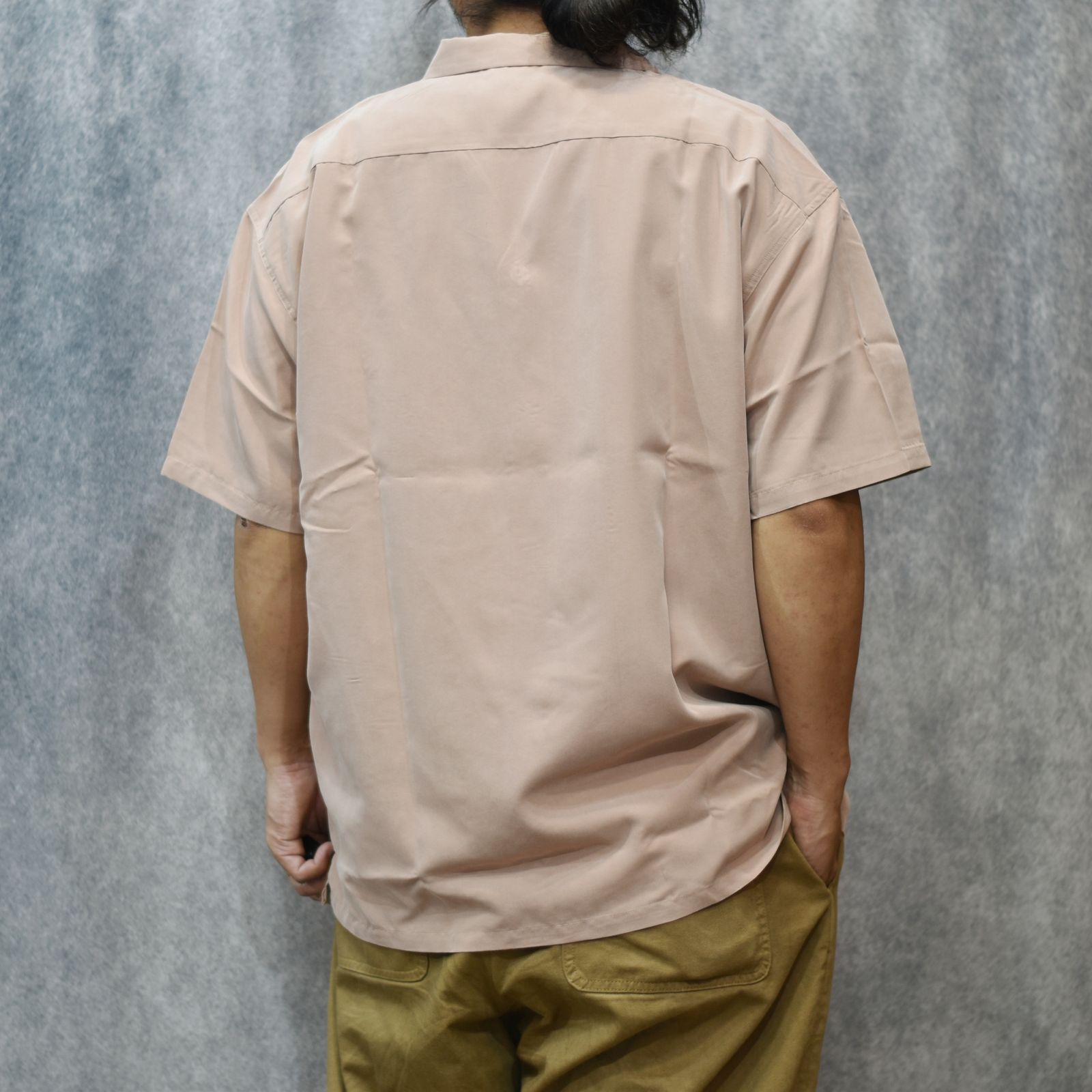 SILKY TOUCH CAL NT LOGO EMBROIDERY SH (SALMON PINK) / オープンカラー半袖シャツ