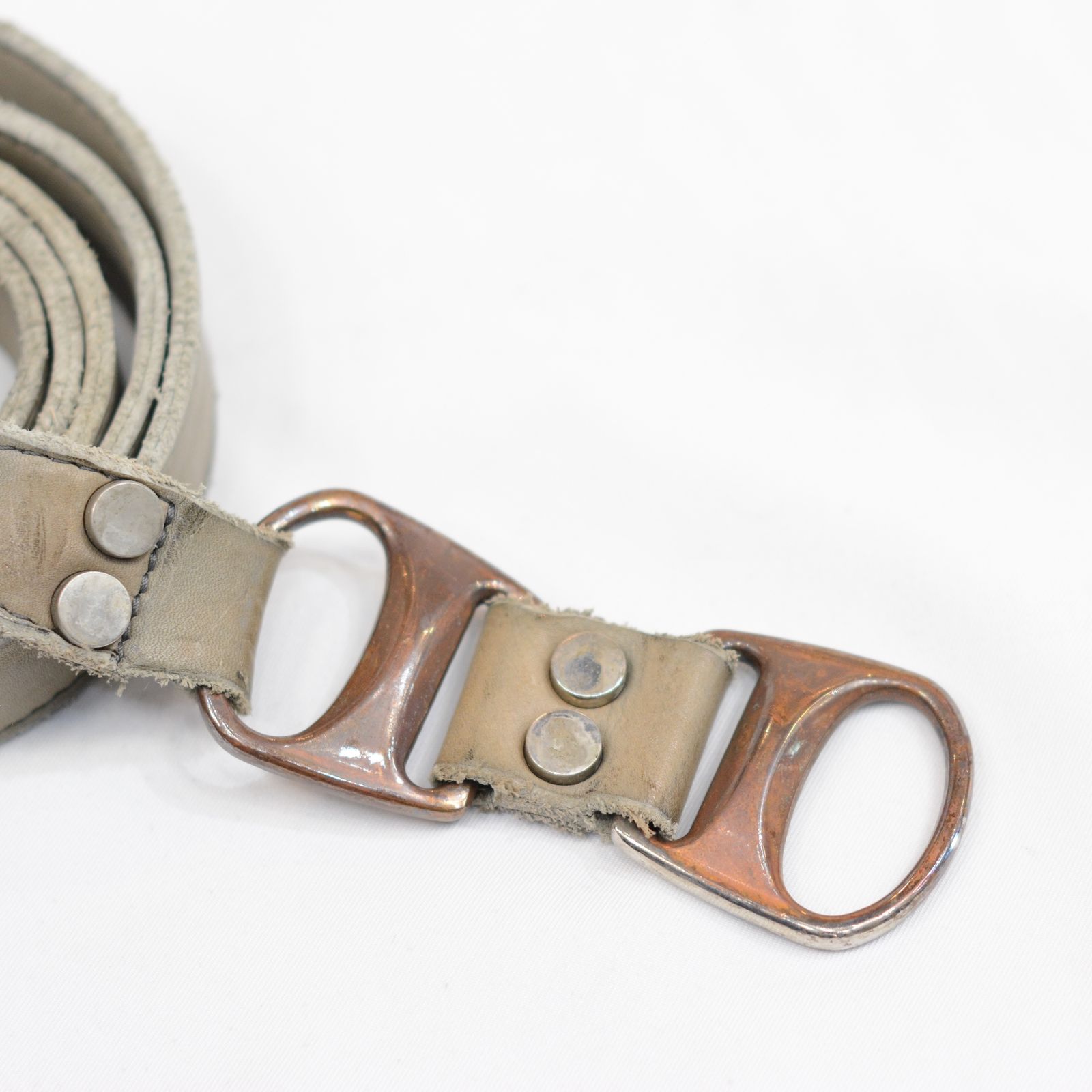 CALF LEATHER BELT D-RING NARROW LONG”
