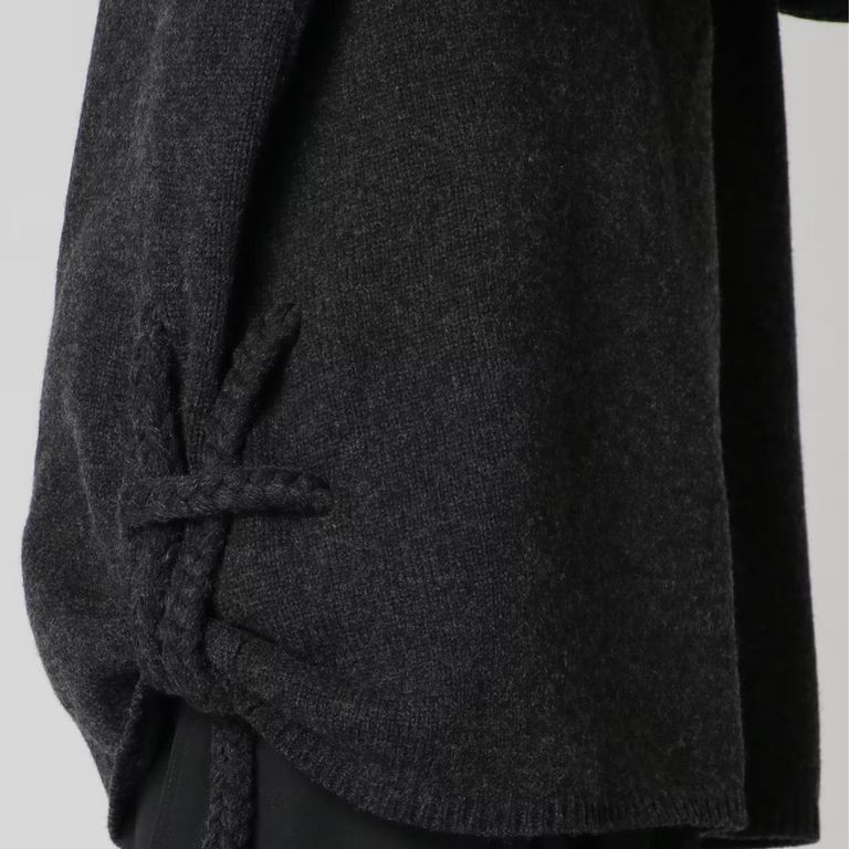 yohji yamamoto - SIDE STRING DETAIL TURTLENECK (GRAY yohji yamamoto - SIDE STRING DETAIL TURTLENECK (GRAY