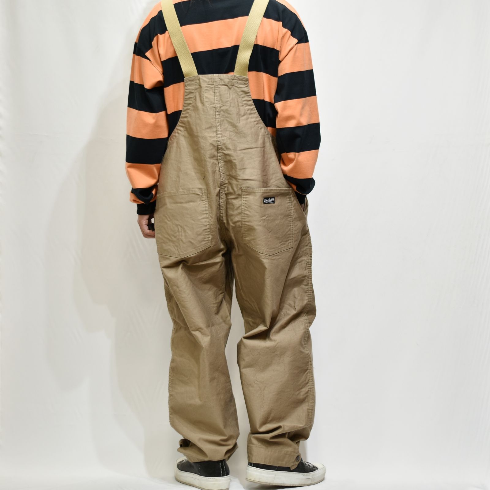 CALEE - DECK TYPE WIDE OVERALLS (KHAKI) | chord online store