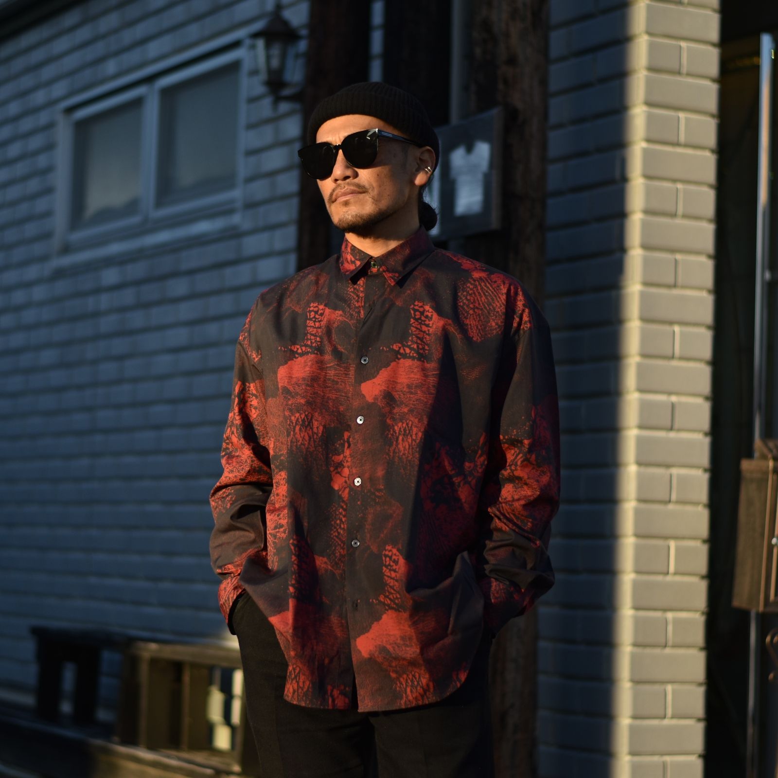Printed cotton oversized shirt ”