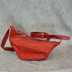 イタリアンダブルショルダー ヴィンテージ製品洗い ショルダーバッグ （RED） 258-01