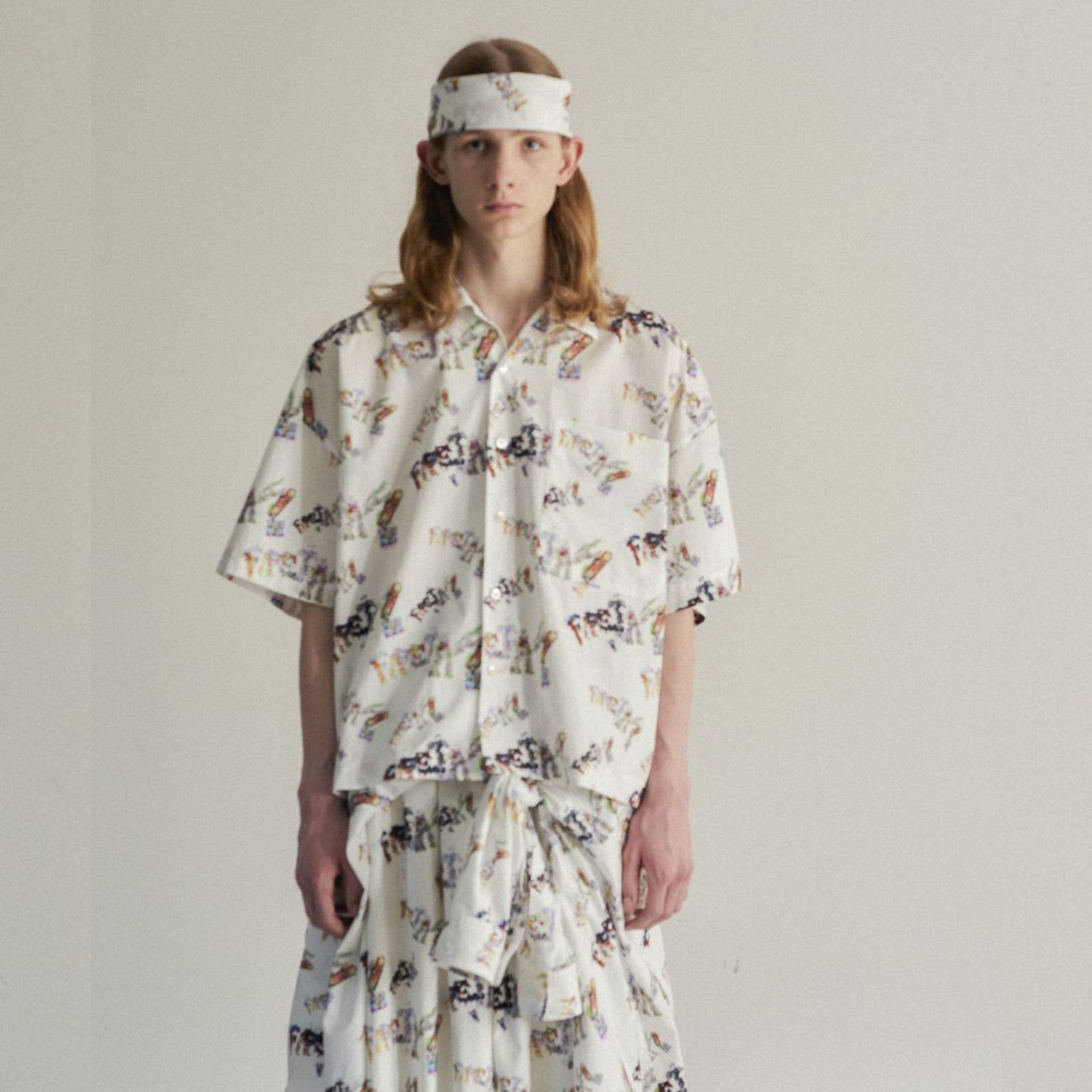 BIG SHORT SLEEVE SHIRT (MULTI) / ビッグシルエット 半袖シャツ