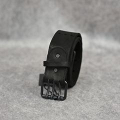 ダブルショルダーレザー製品染め スリーピンベルト （BLACK / ブラック） 318-04