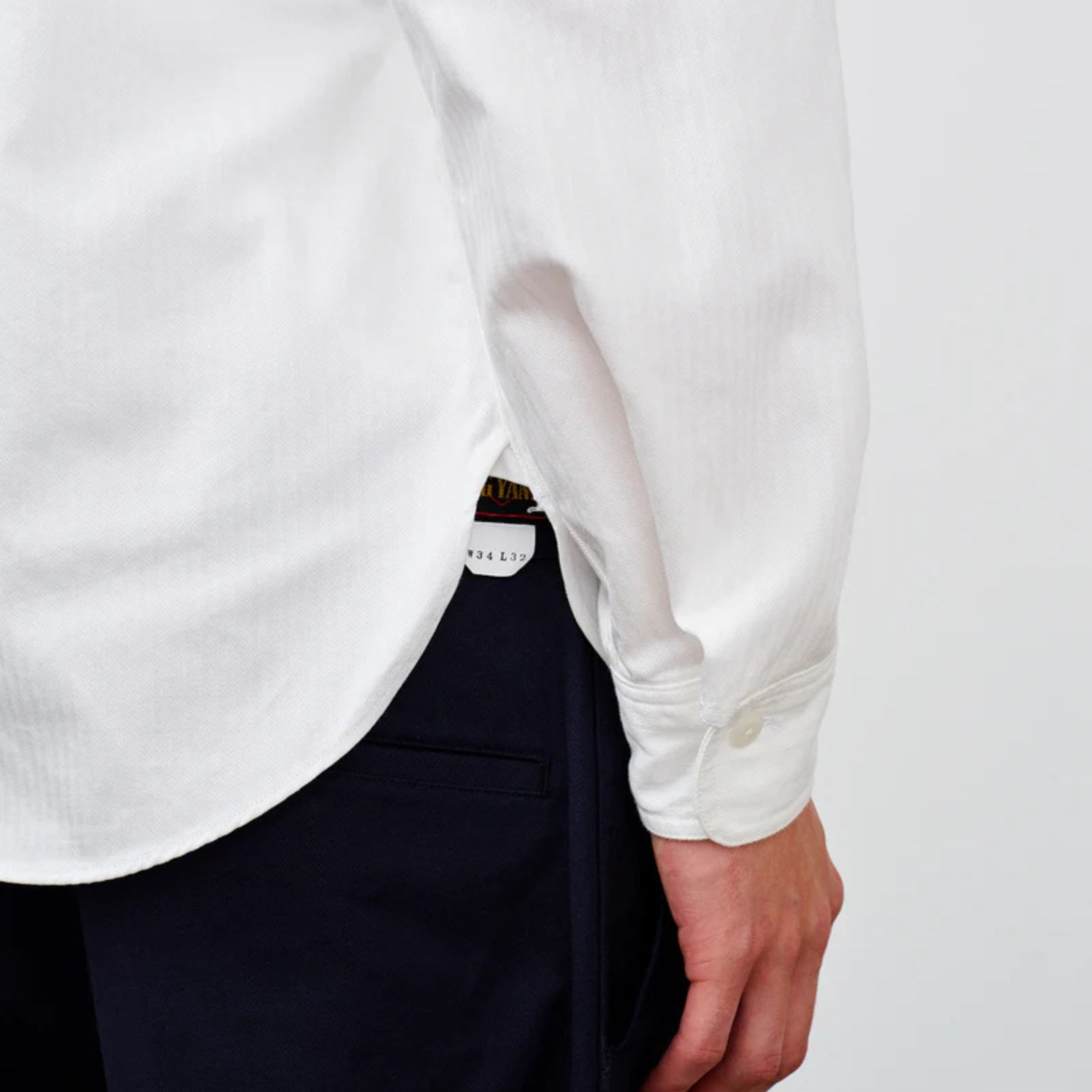 Y1943 L/W HBT SHIRT （WHITE） ヘリンボーンシャツ （ホワイト）