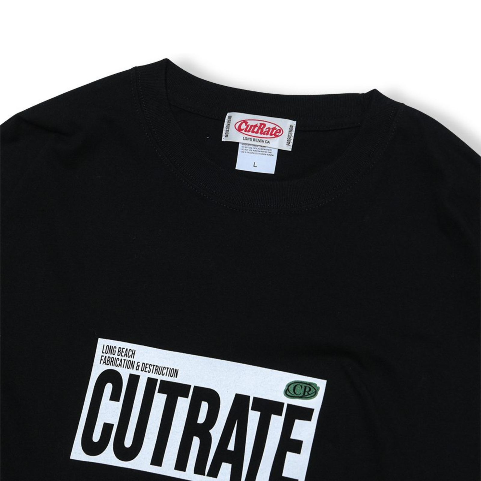 CUTRATE BOX LOGO L/S TEE (BLACK) / ボックスロゴ プリント ロングスリーブ Tシャツ