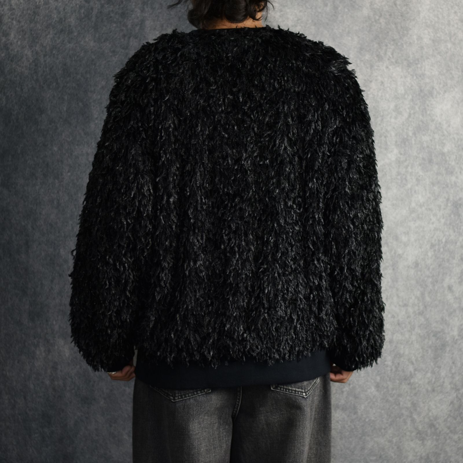 FEATHER KNIT CREWNECK SWEATER (BK) / シャギーニット クルーネック スウェット