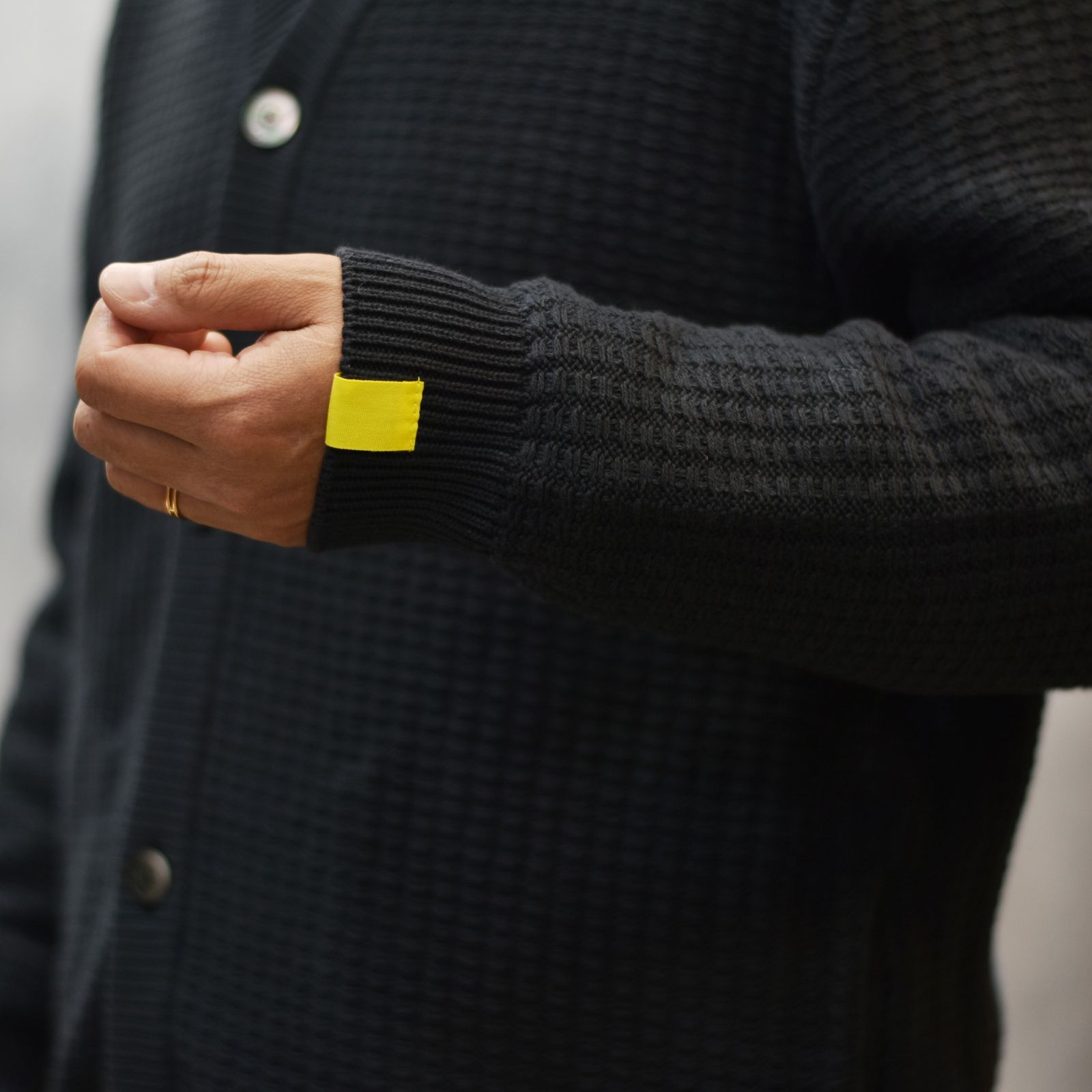 ×EYYA KNIT BIG WAFFLE KNIT CARDIGAN (INK BLACK)｜× エイヤ ワッフル ニット カーディガン｜CL-26SS001EYYA