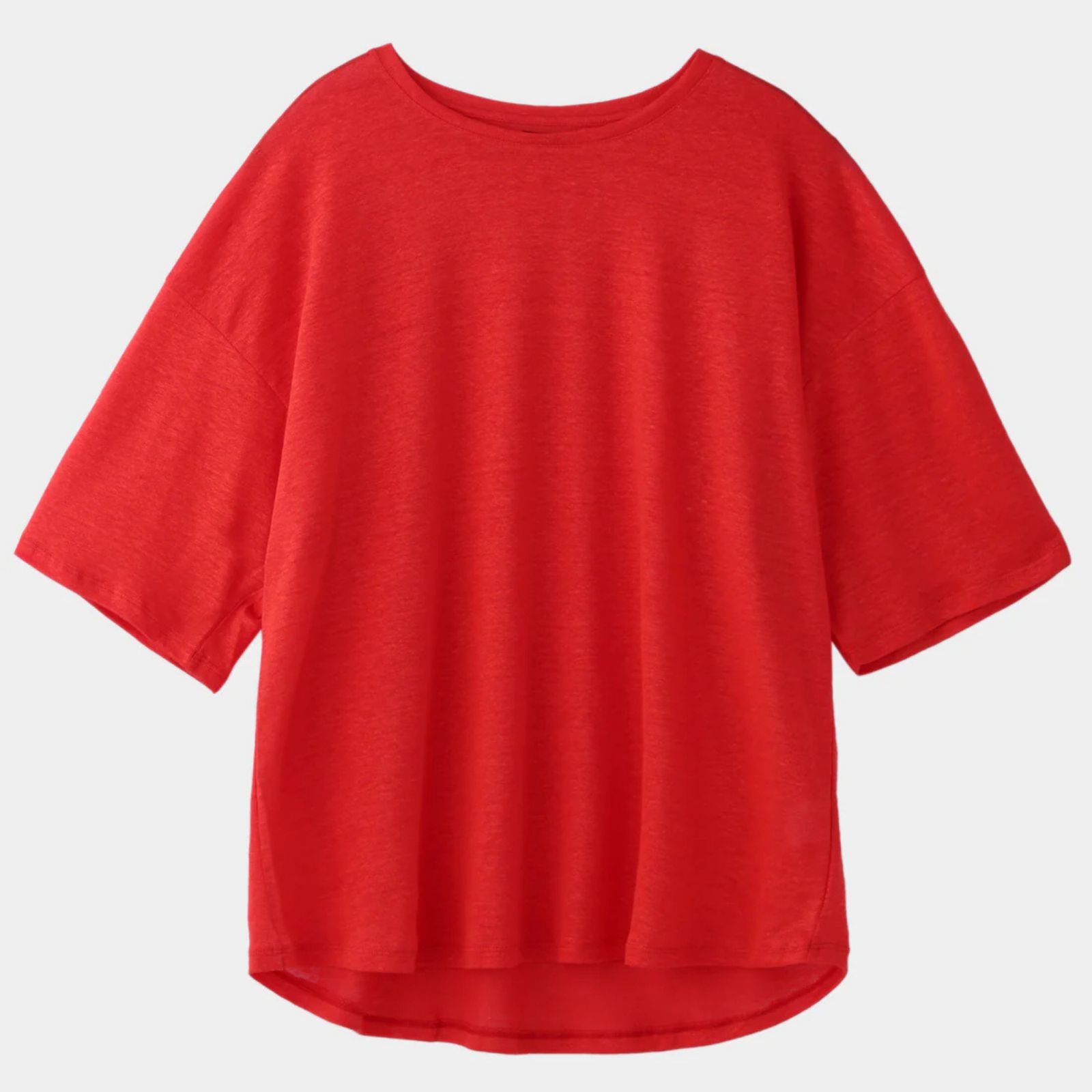 HF linen shirt SS （RED）｜リネン Tシャツ （レッド）｜HF-01
