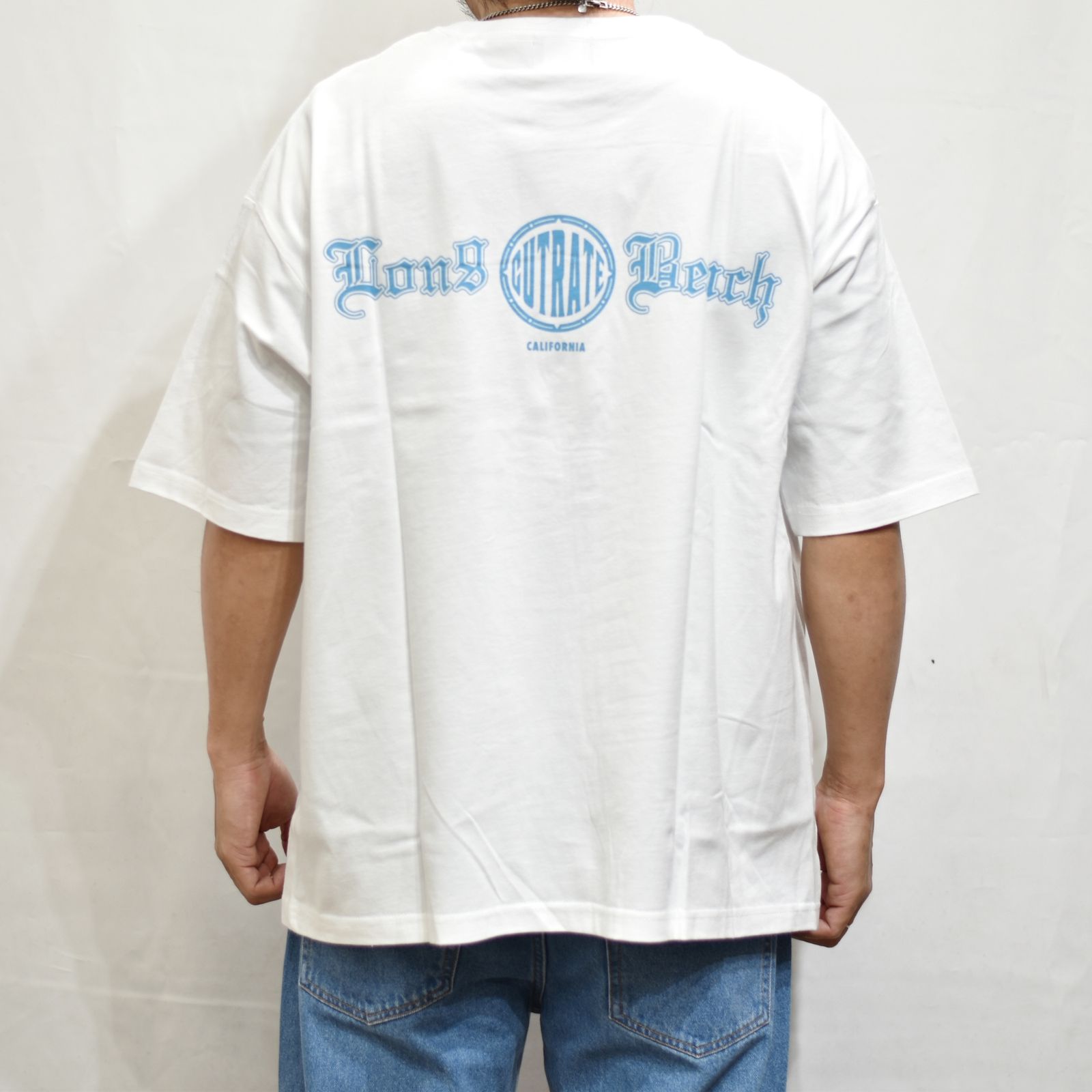 CUTRATE BEACH CITY CA DROPSHOULDER S/S -T-SHIRT (WHITE)