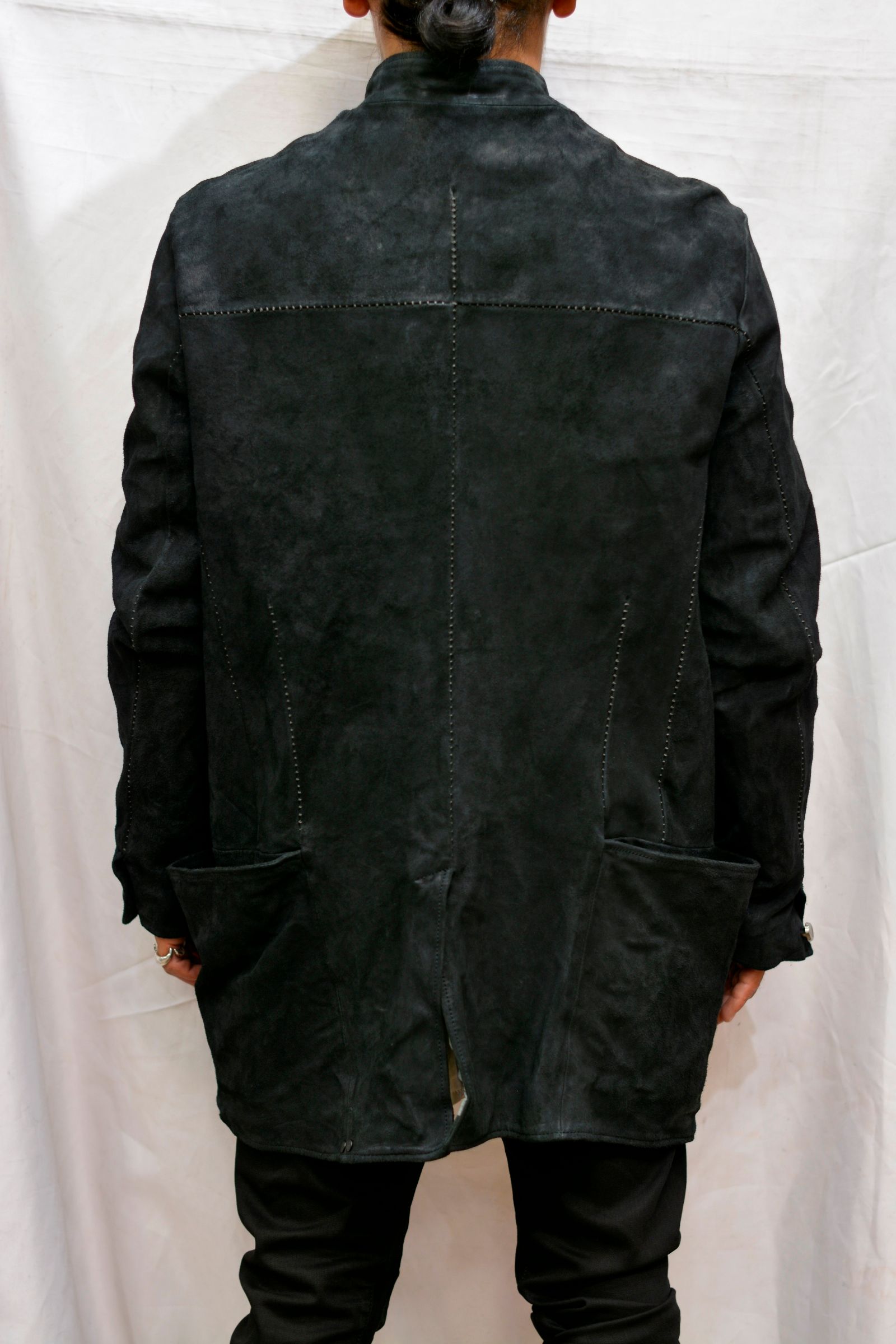HORSE LEATHER BOTTON FRONT JACKET LINED #3
