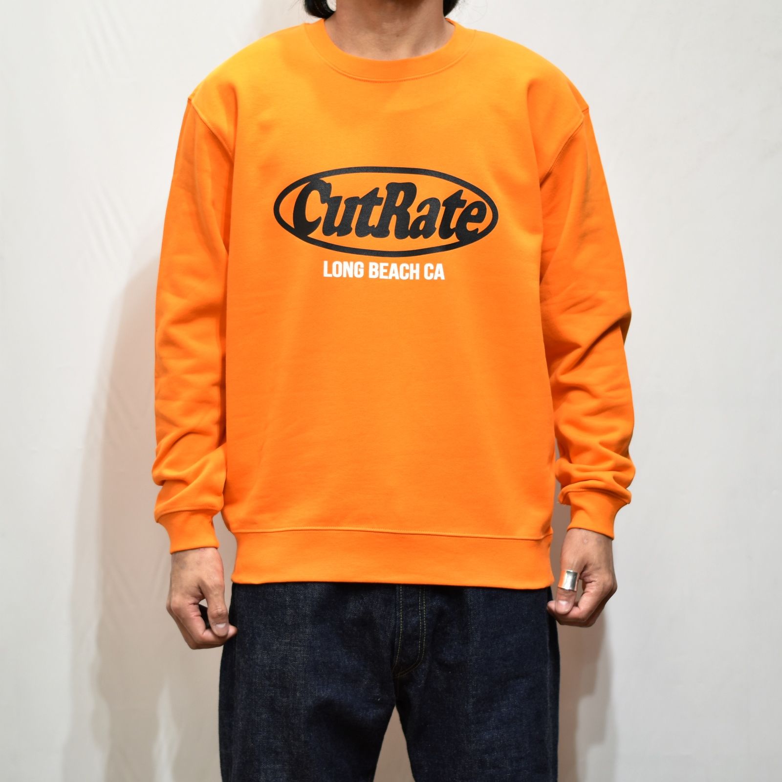 CUTRATE LOGO L/S SWEAT SHIRT  (ORANGE)