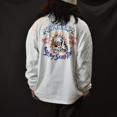 LUCKY SKULL RING LOGO DROP SHOULDER L/S TEE (WHITE) / ラッキースカルリング ロゴ ドロップショルダー ロンT