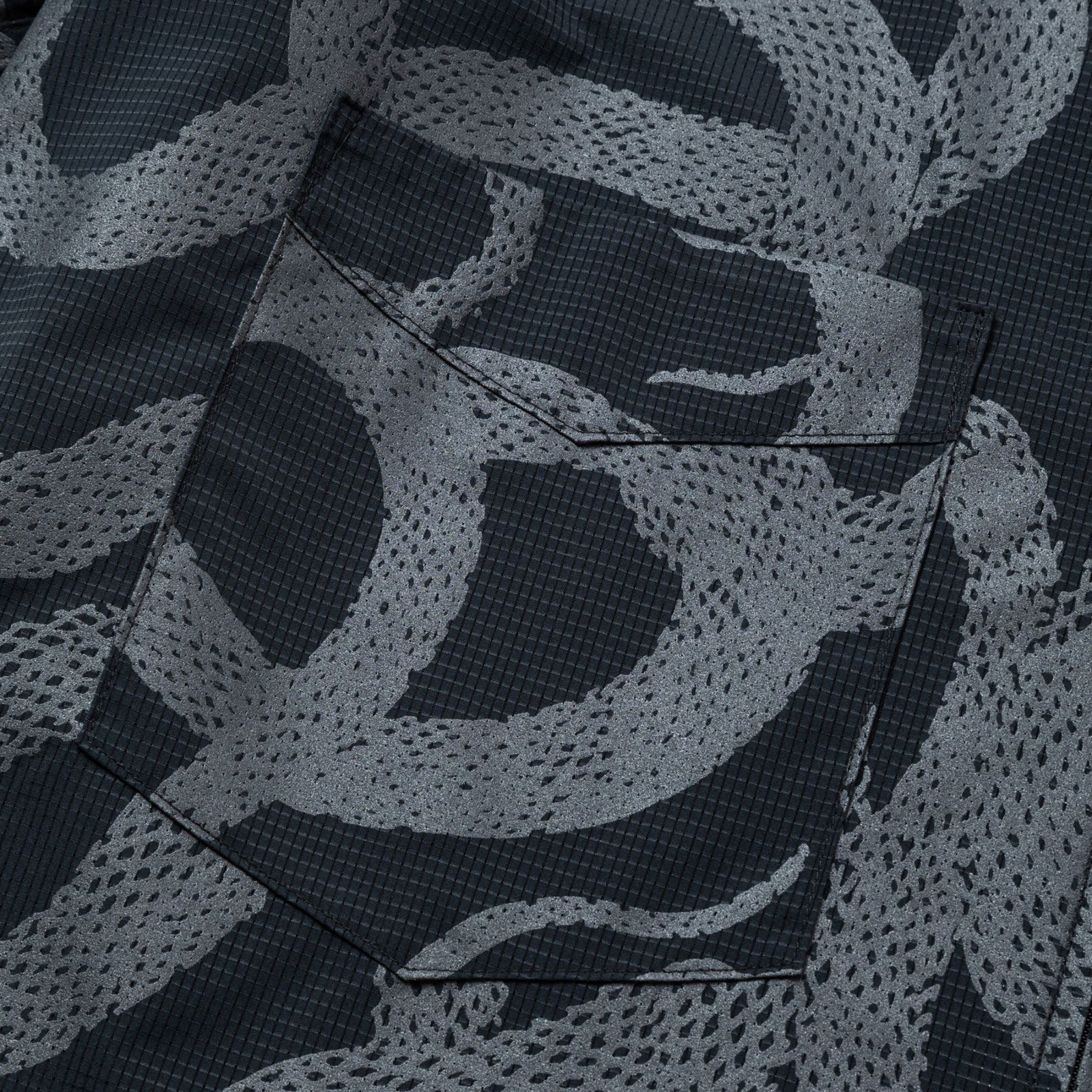 DOTAIR®︎ SNAKE PATTERN ZIP SH ＜REFLECTOR＞ (BLACK) / ドットエア スネーク総柄 半袖シャツ