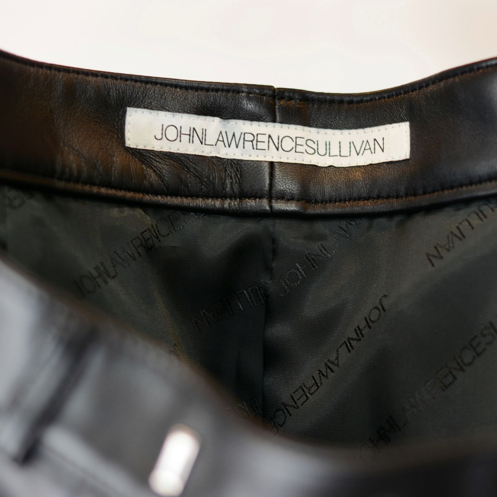 Leather tuck shorts