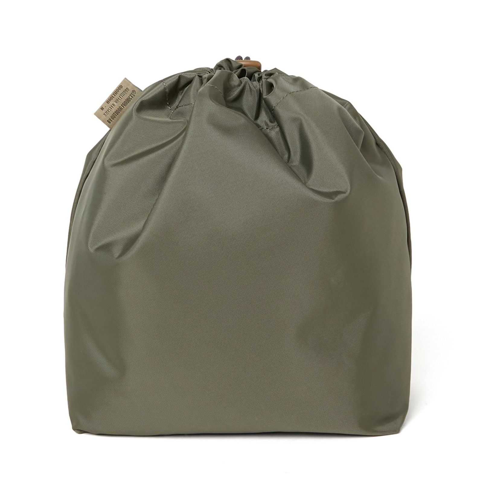 × OUTDOOR PRODUCTS DRAWSTRING BAG （KHAKI） / ナイロン バッグ （カーキ）