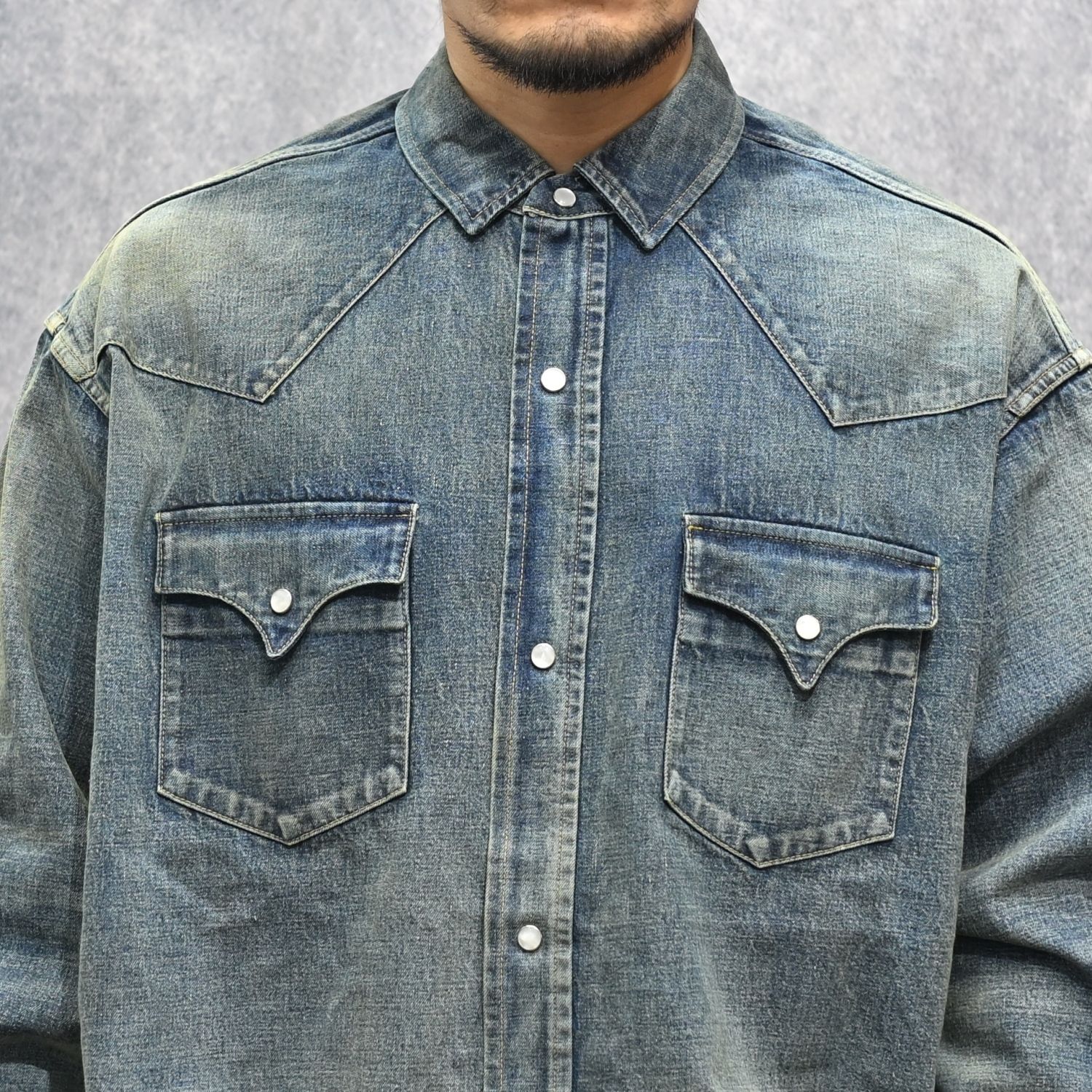 LV DENIM BIG WESTERN SHIRTS （USD） / USネイビー デニムトラウザー （インディゴ） 2026SS-PT4-YT