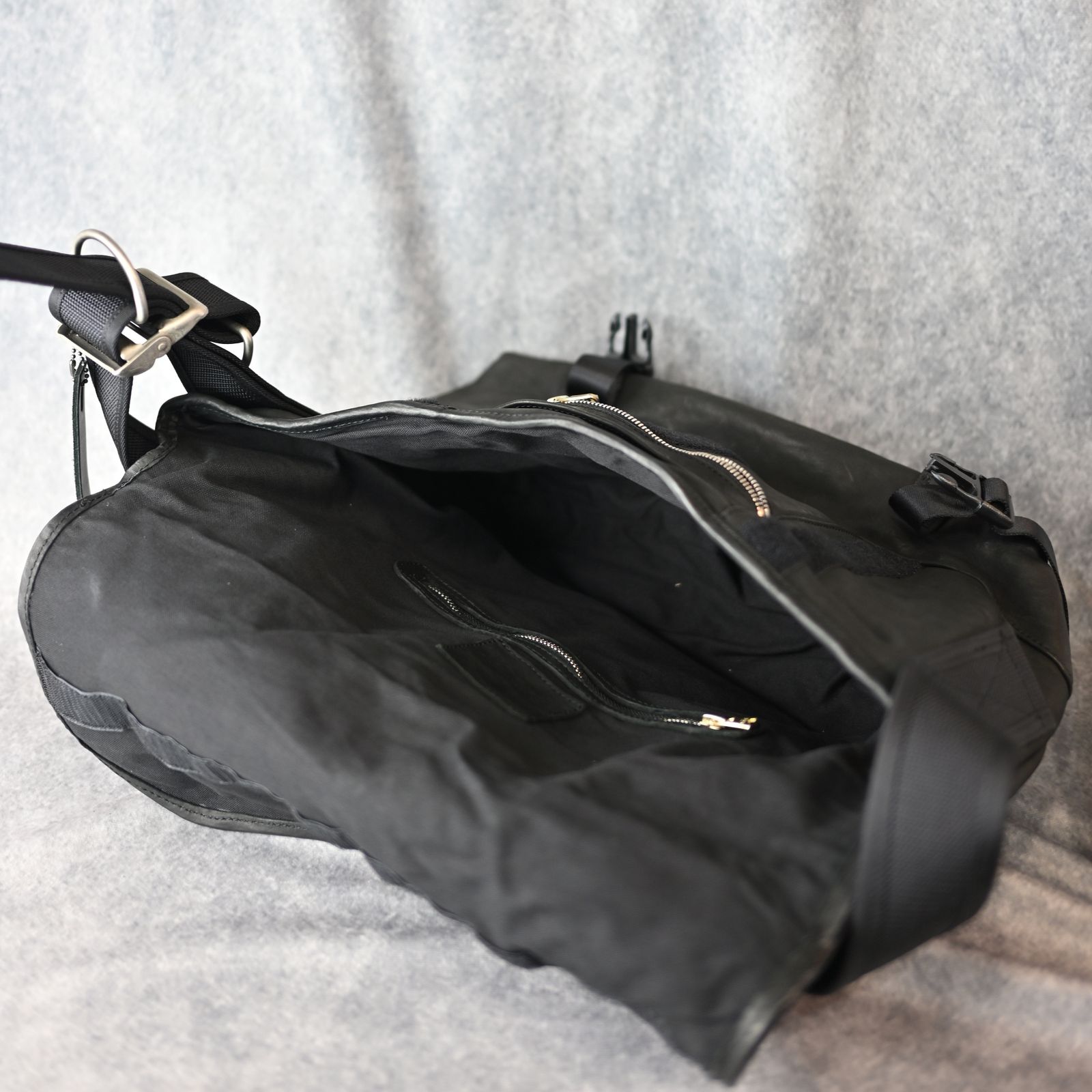 ジャパンダブルショルダー製品染め メッセンジャーバッグ （BLACK / ブラック） 92-27