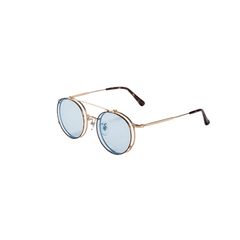 Flip up type circle metal glasses -Limited- (Gold.Blue) / フリップアップタイプ サークルメタル グラシズ -数量限定- / サングラス
