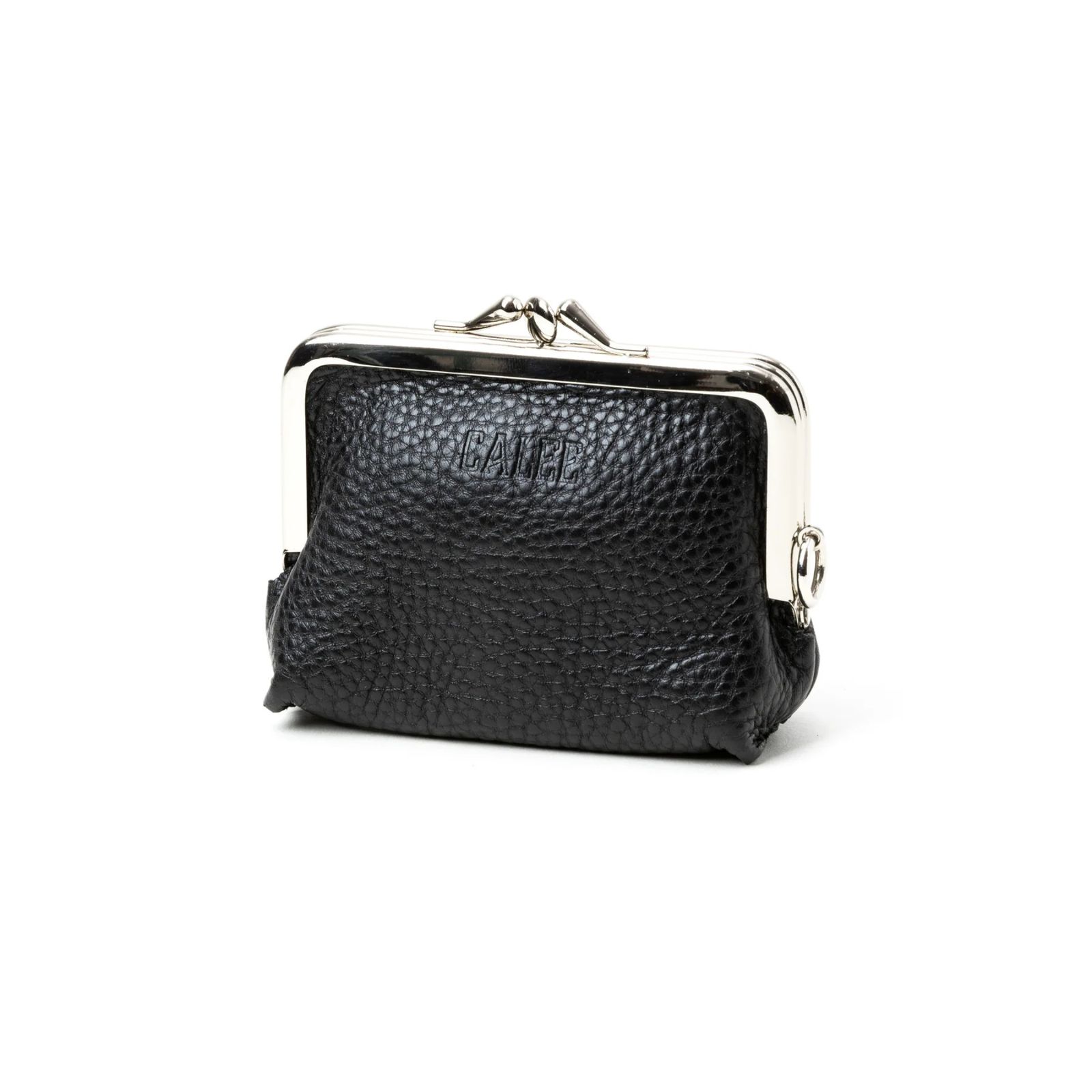 STUDS LEATHER INTERNAL FLEX FRAME TYPE 2WAY MULTI WALLET (BLACK) / スタッズ レザー ガマ口 財布