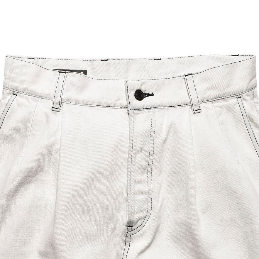 Denim Tucked Wide TRS （WHS） / ワイドデニムデニムワークパンツ （ホワイト）