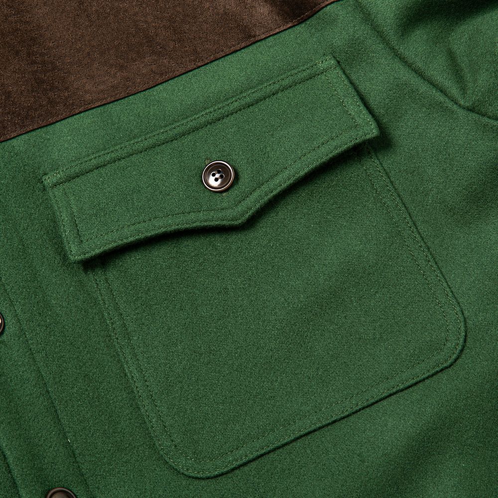 CALEE - M/S Over shilhouette shirt jacket (Green) / オーバーサイズ ...