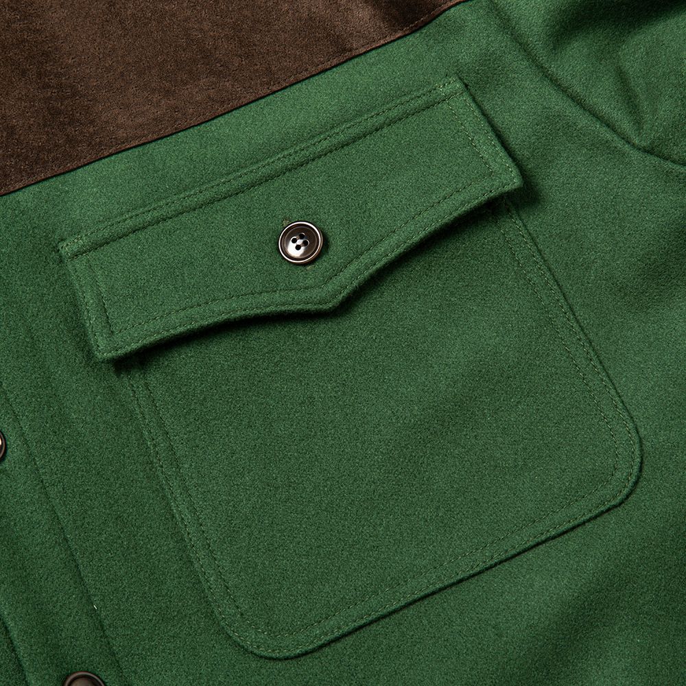 CALEE - M/S Over shilhouette shirt jacket (Green) / オーバーサイズ