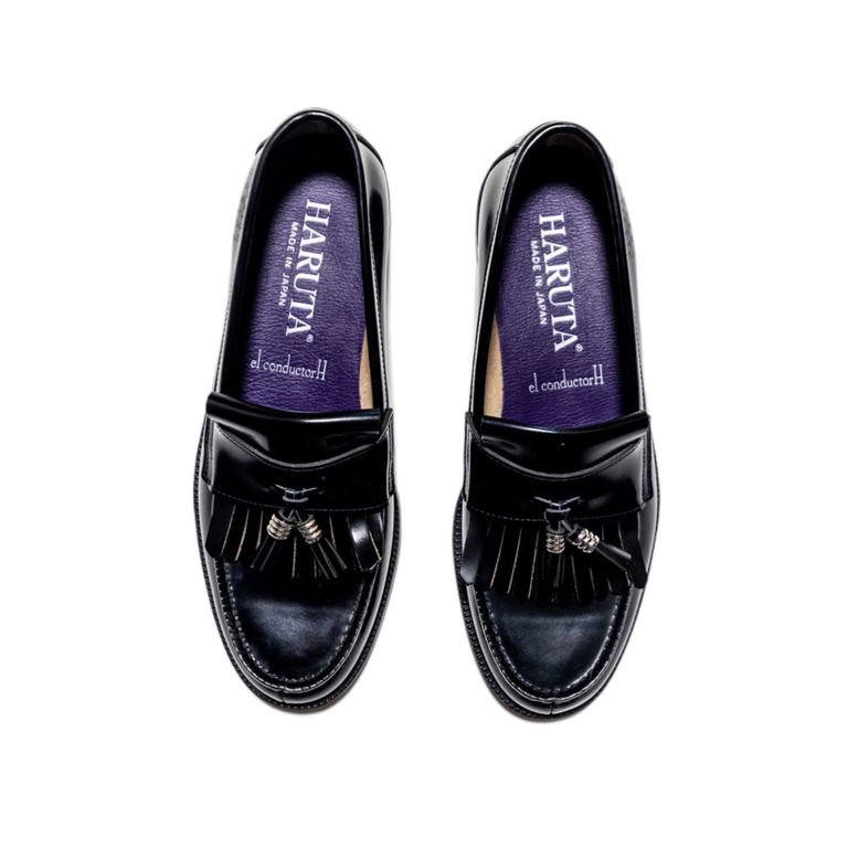 x HARUTA TASSEL LOAFER (BK) / ハルタ タッセル付き ローファー - 25.5cm