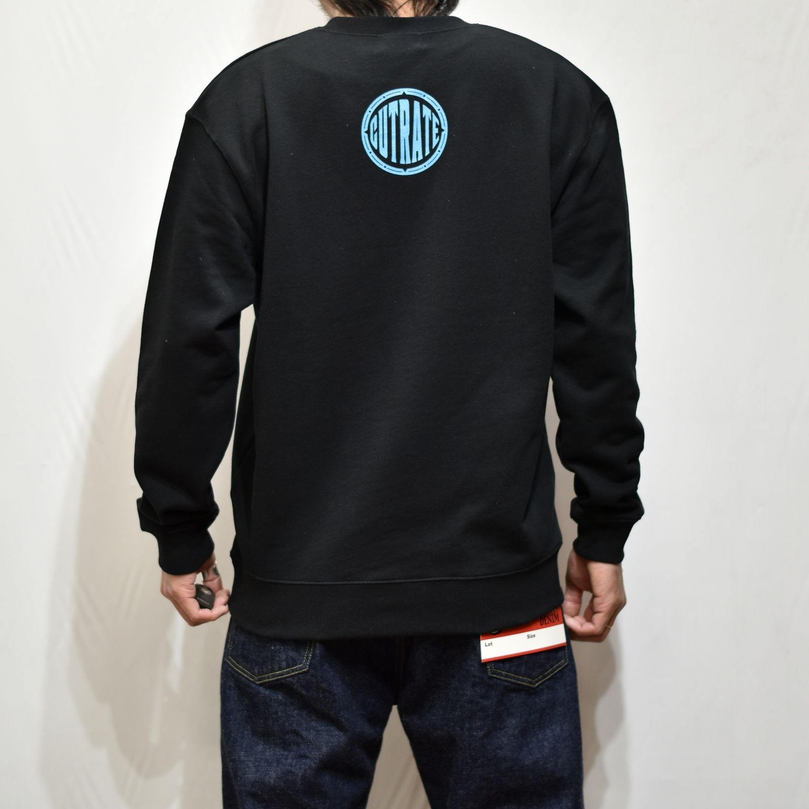 CUTRATE BEACH CITY CA L/S SWEAT SHIRT  (BLACK×BLUE)